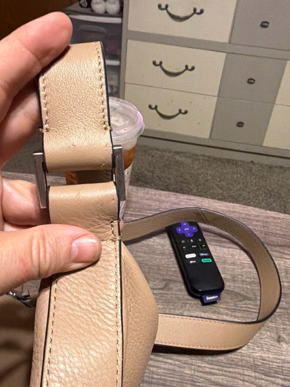 Pre-loved All Saints Tan Pebbled Leather Shoulder Bag - Picture 8 of 8